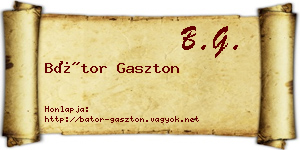 Bátor Gaszton névjegykártya